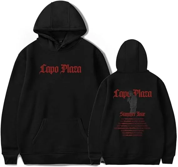 Capo Plaza Merch Summer Tour 2025 Hoodie met lange mouwen Fan Merch Pullovers Casual outfits voor heren Dames