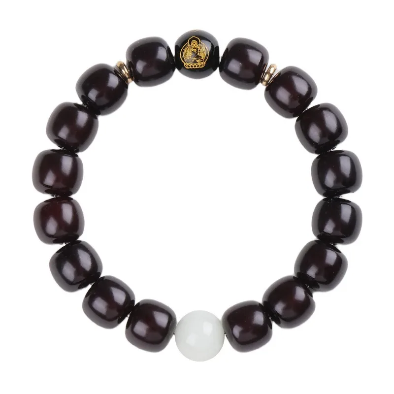 Translucent Jade-like Candy Core Bodhi Single Loop Prayer Beads Bracelet for Men Women Meditation & Wearing Gifts