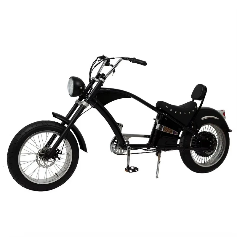 The popular retro 750W brushless motor electric bicycle features a soft and comfortable seat, carbon steel frame