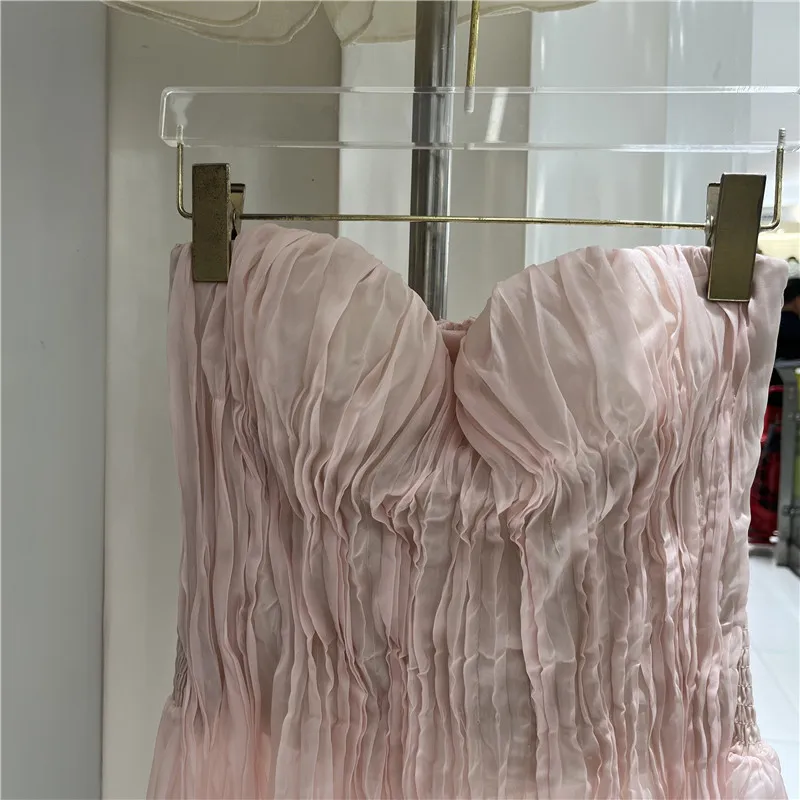 Heavyweight Handmade Gauze Asymmetrical Hemline Tube Top Summer 2026 New Pure Desire Style with Chest Pad Women's Clothing