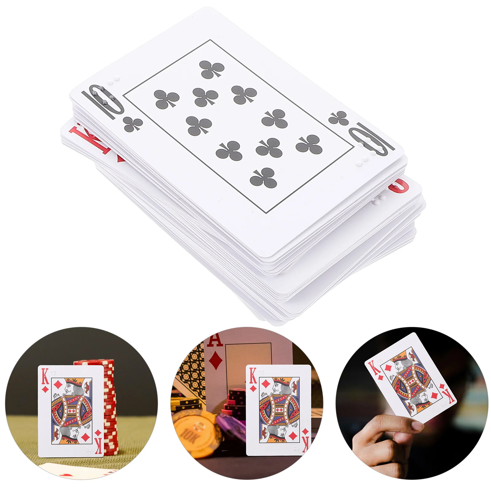 Braille Playing Cards Large Printed Playing Cards for Blind Impairments Entertainment Supplies large playing cards jumbo decorat