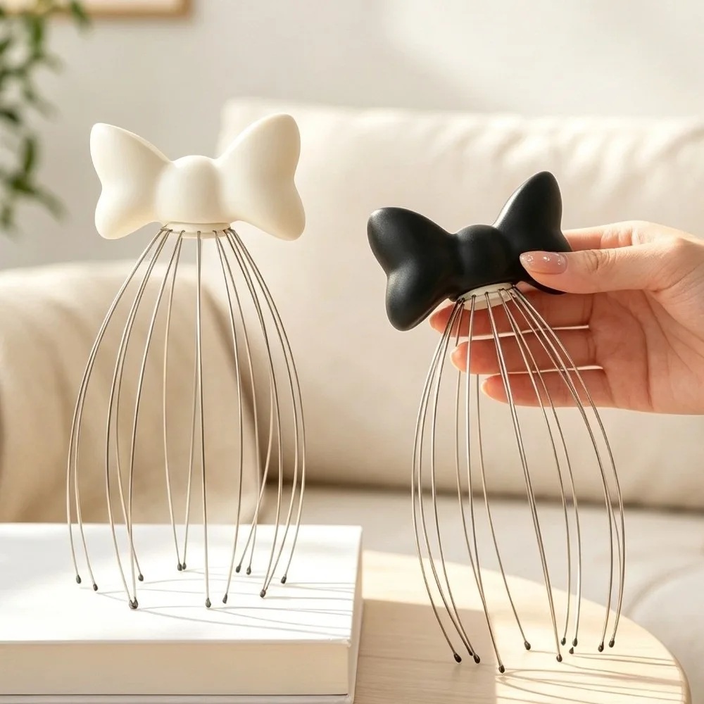 Portable Bow Octopus Head Massager Imitates Kneading Manual Massage Soul Extraction Massager Scalp Soothing Ergonomic