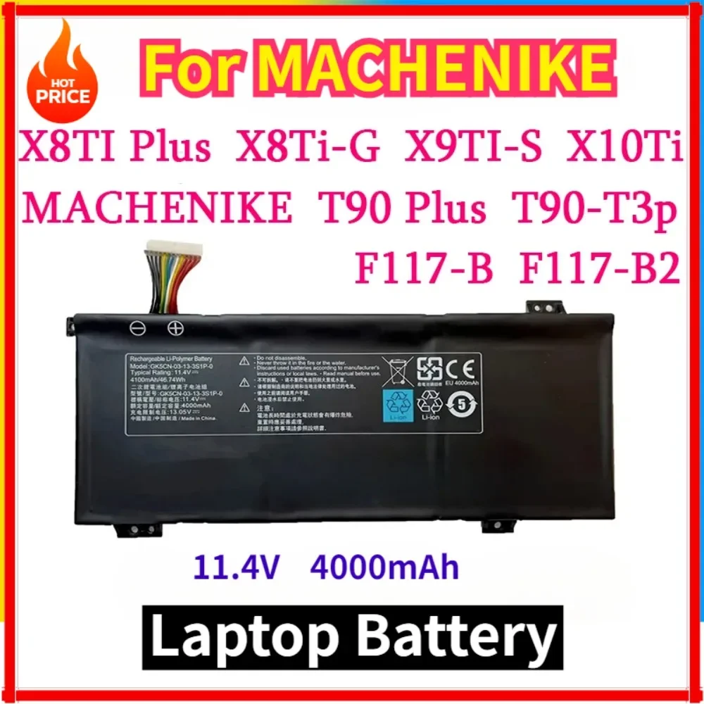 

GK5CN-00-13-4S1P-0 Laptop Battery For TONGFANG GK5CN5Z GK5CN6Z GK5CN4Z GK6Z5CN GK7CP7S For MACHENIKE T90 Plus 4000mah 11.4V