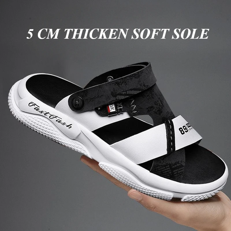 الرجال الاتجاه الصنادل رشاقته لينة وحيد ثنائي الغرض النعال المنزل كتم المضادة للانزلاق الشرائح في الهواء الطلق الشاطئ صندل كاجوال أحذية للرجال
