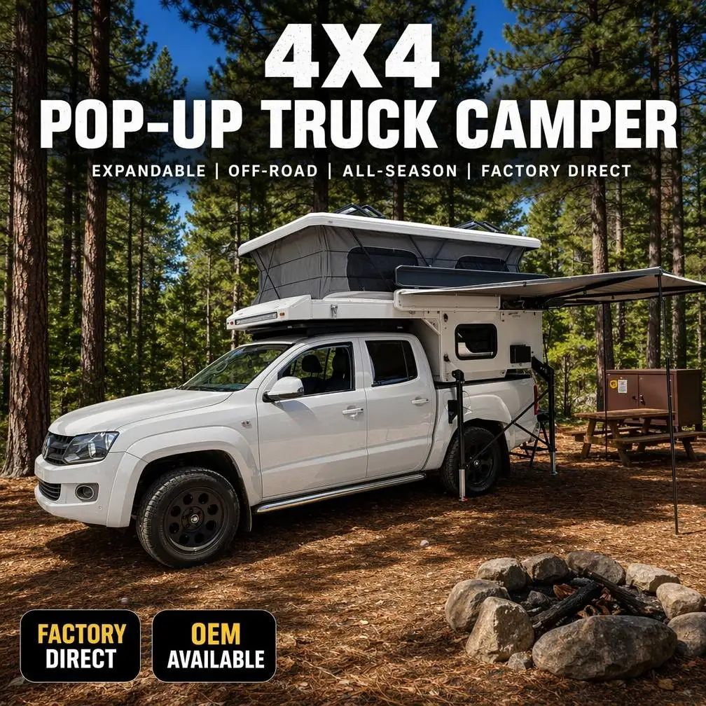 4x4 Slide-In Truck Camper RV | Lightweight Pickup Camper for Off Road Camping & Outdoor Adventure