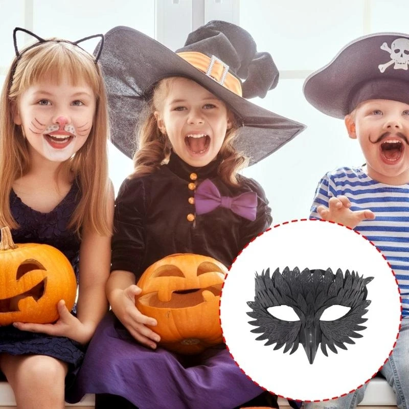 39BD Halloween Mask Bird Deak Mask Owl Half Face Maskerades Maskerades Mask