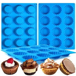 3pcs Peanut Butter Mafen Cup Cake Baking Mold Silicone Mini Tart Plate Suitable for Size Fat Bombs Brownie Chocolate Candy Mold