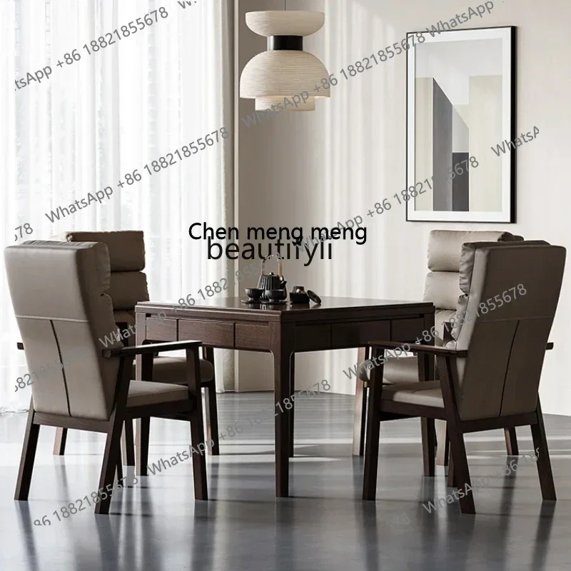 X A Chinese Solid Wood Automatic Mahjong Machine Bass Dining Table Dual-Use Household Electric Mahjong Table