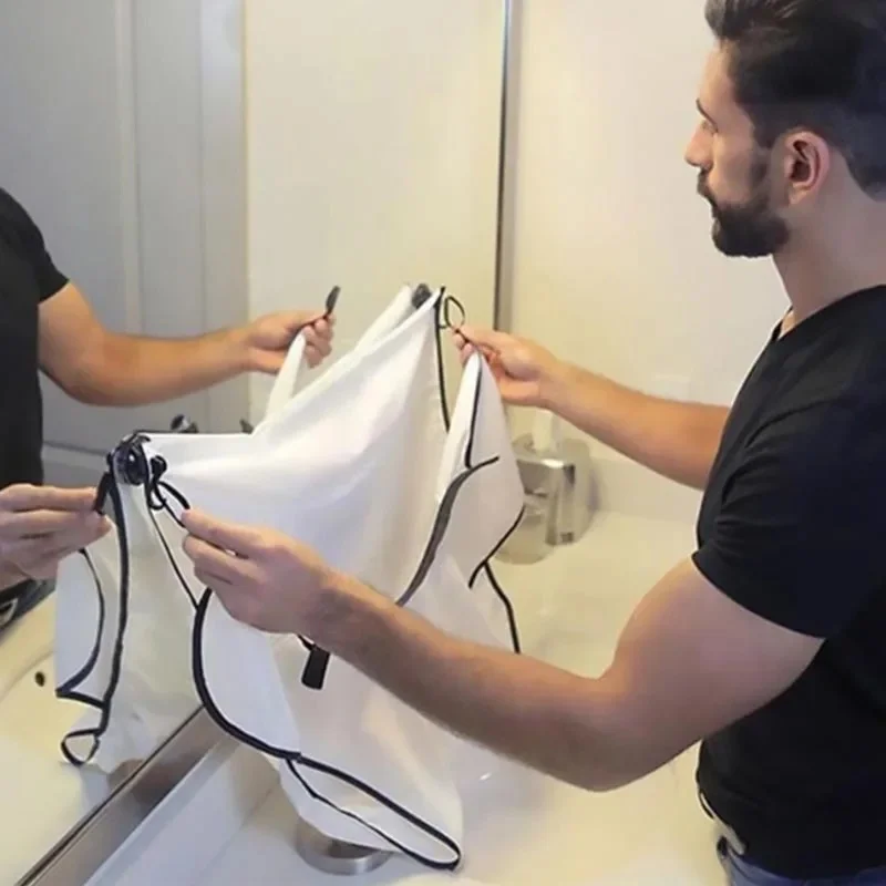 1/2/3/4Pcs Men Beards Shaving Aprons Creative Home Salon Wall Mirror Suction Haircut Wrap Cape Moustache Beard Shaving Apron