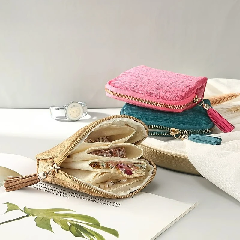 

High end jewelry storage bag, multi-layer crystal stationery, pearl bracelet, jewelry bag