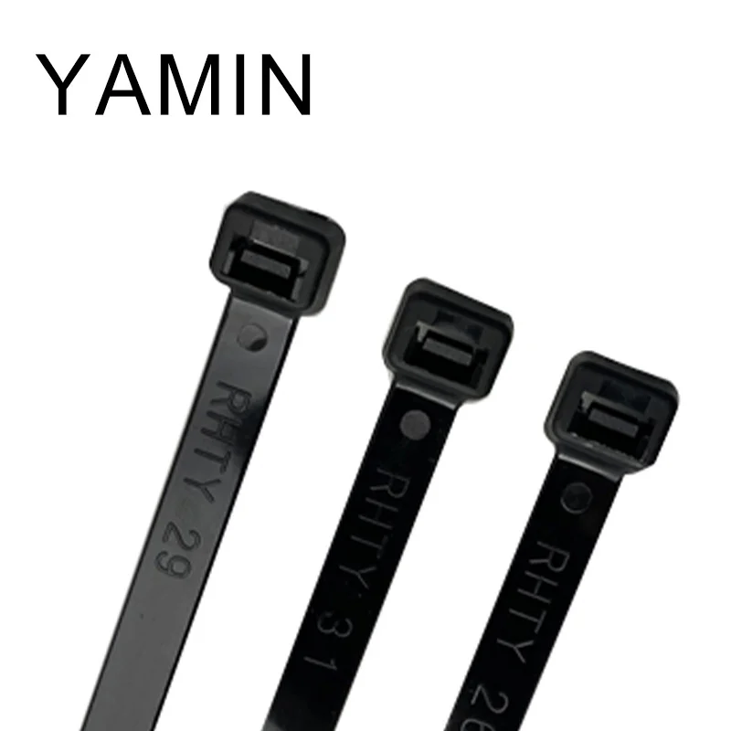 Imagem -04 - Laço de Cabo de Travamento Automático Fio de Nylon Plástico Preto e Branco Zip Fasten Ring Wraps Strap 10x800 mm 10x650 100 Pcs