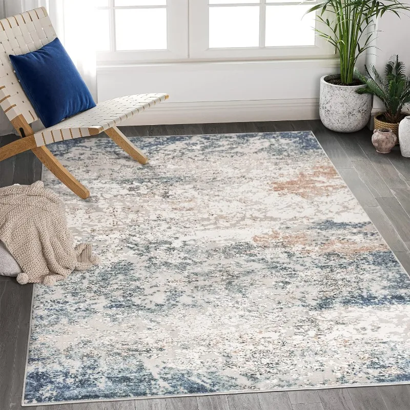 

Washable Rug,Anti-Slip Backing Abstract 8x10 Area Rugs, Stain Resistant Rugs for Living Room, Foldable Machine Washable Area Rug