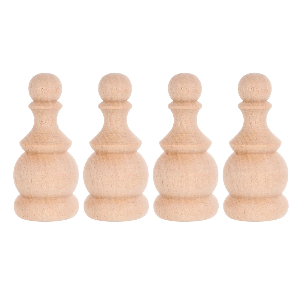 

4pcs Solid Wood Decorative Finials 7.5X3.5Cm Unfinished Hardwood Post Toppers For Porch Railings Deck Balusters Stair Spindles