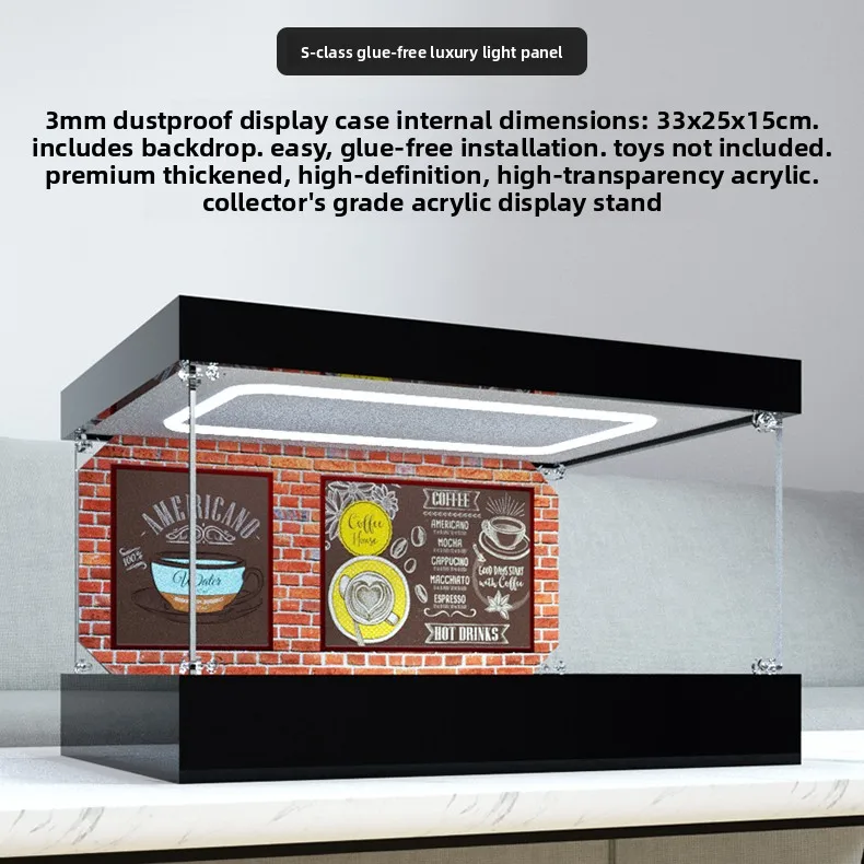 Acrylic dust-proof box suitable for LEGO 21319 Friends Cafe model transparent display box integrated storage