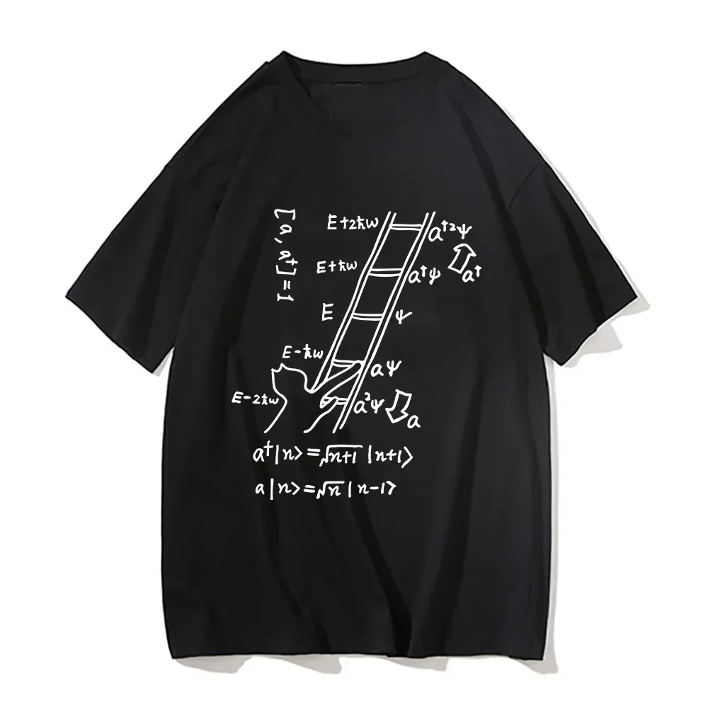 Schrödinger's Cat Lady Budget T-shiFormula Staircas Cool T-shirComic Strip All Seasons Graphic T Shirts Personality Y2K