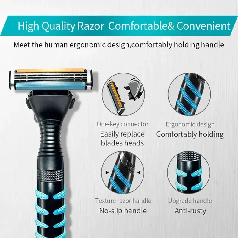 Gillette Vector 3 Pisau 3 Lapisan Pisau Cukur Pengaman Isi Ulang Penghilang Rambut Cukur Jenggot Wajah untuk Pria Penggunaan Mesin Cukur Manual