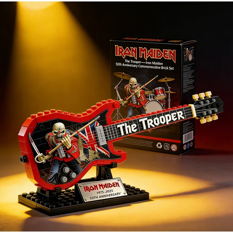 Miniatura DIY de Guitarra Elétrica em Blocos de Montar: Decoração Criativa para Móveis, Presente para Fãs de Música e Exibição em Mesa