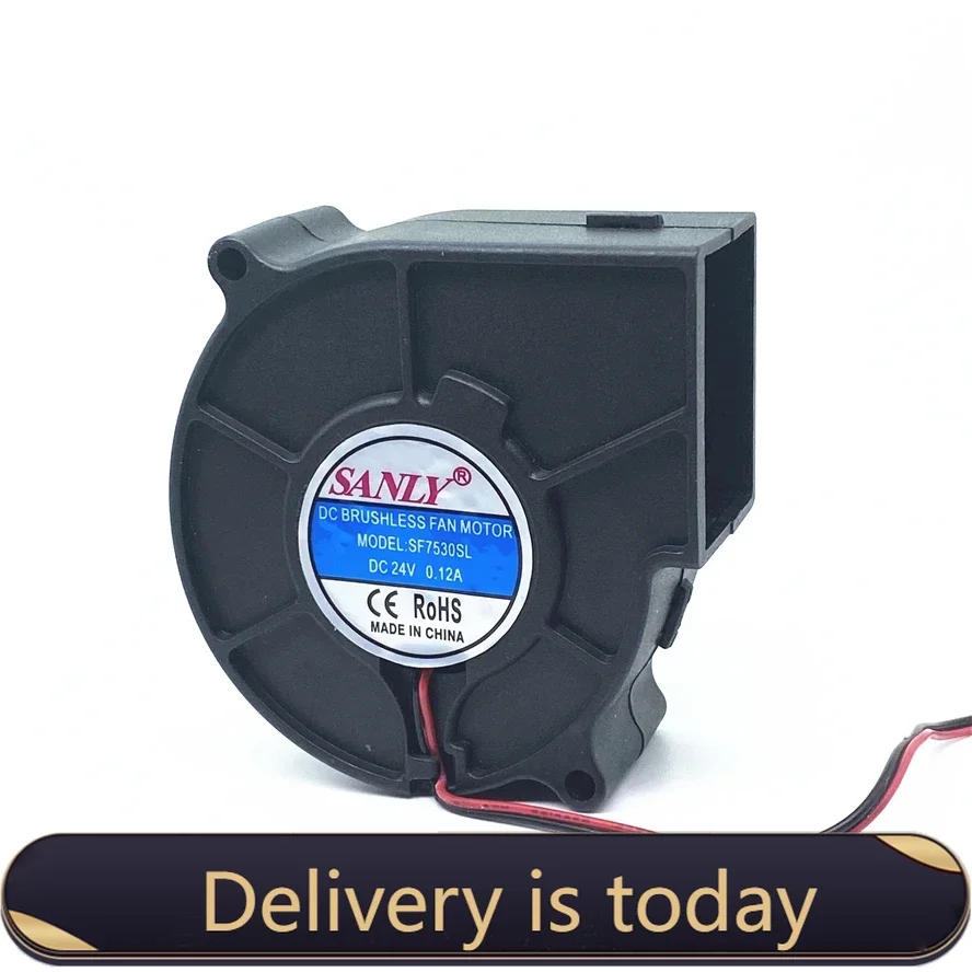 

SANLY SF7530SL 75X30MM Blower Fan DC 24V 0.12A Centrifugal Fan Industrial Blower Induction Cooker Fan 2PIN