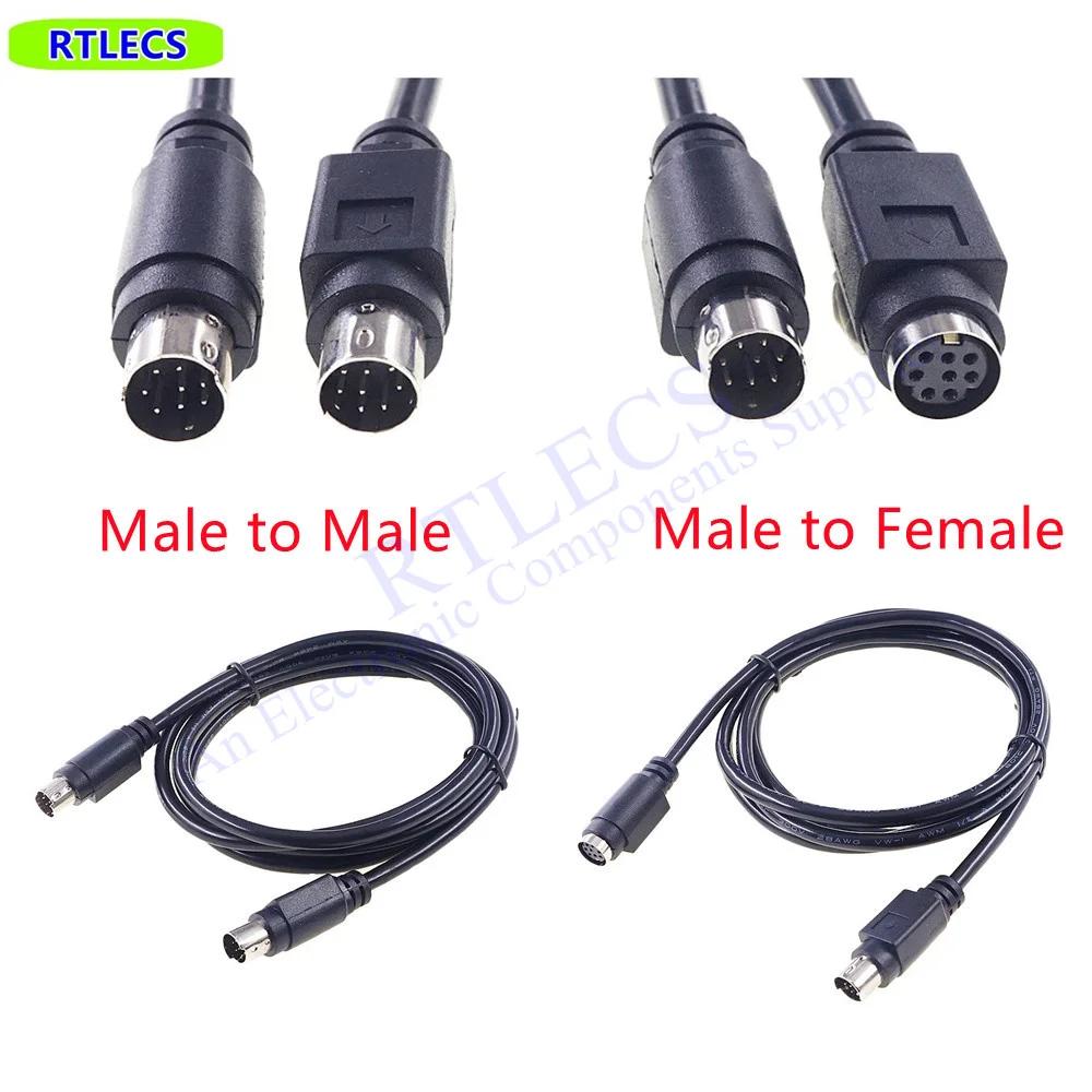 1 Stück MD8 Mini-DIN 8-Pin Stecker-Buchse-Adapterkabel, Steckverbinder für SPS-Anwendungen, Abgeschirmte Leitungen – Detail 1