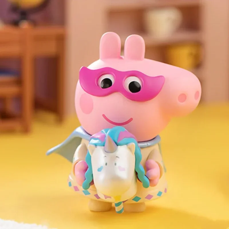 POPMART Peppa Pig Game Time Series صندوق أعمى تخمين حقيبة صندوق غامض ألعاب دمية لطيف أنيمي الشكل سطح المكتب الحلي هدية #4