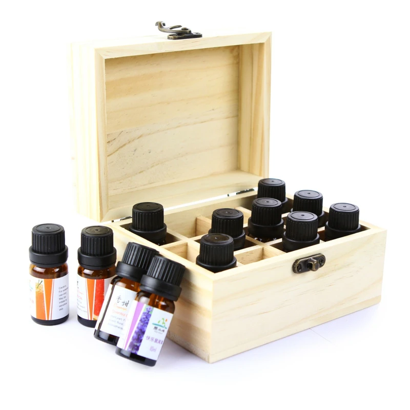 

Wooden Storage Box 25/12 Slots Carry Organizer Essential Oil Bottles Aromatherapy Container Storage Box Case