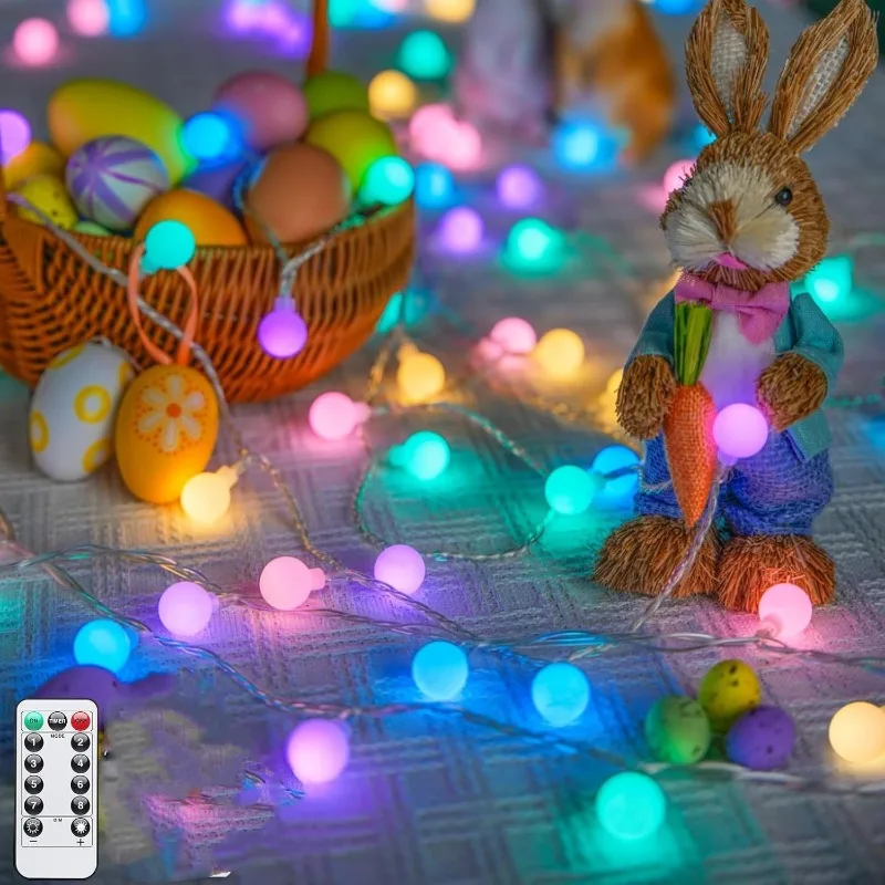 LED String Lights Multicolor Fairy Lights with Remote, 8 Modes Pastel Lights for Bedroom Tree Room Party Decoration