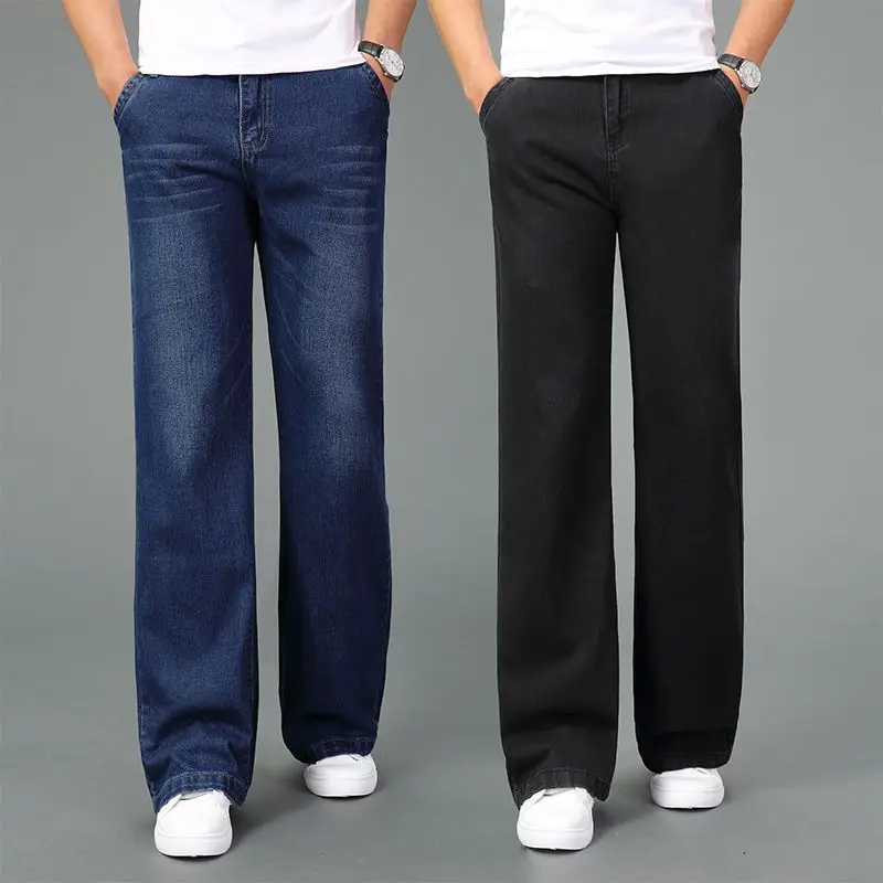 

Men's Loose Straight Wide Leg Denim Pants Baggy Oversized Mid Waist Jeans Soft Comfort Casual Daily Wear Trousers