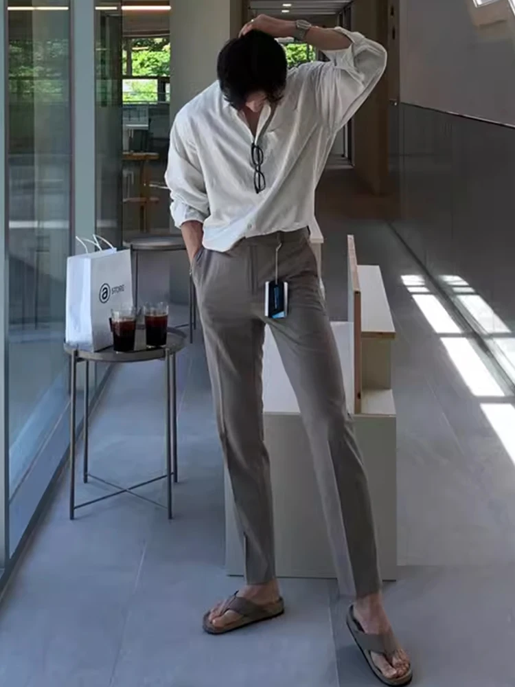 الربيع الصيف الرجال سليم صالح سراويل تقليدية تسعة عشرات تخفيف Dongda بوابة رقيقة مرونة دعوى السراويل الشباب Vitali Sle