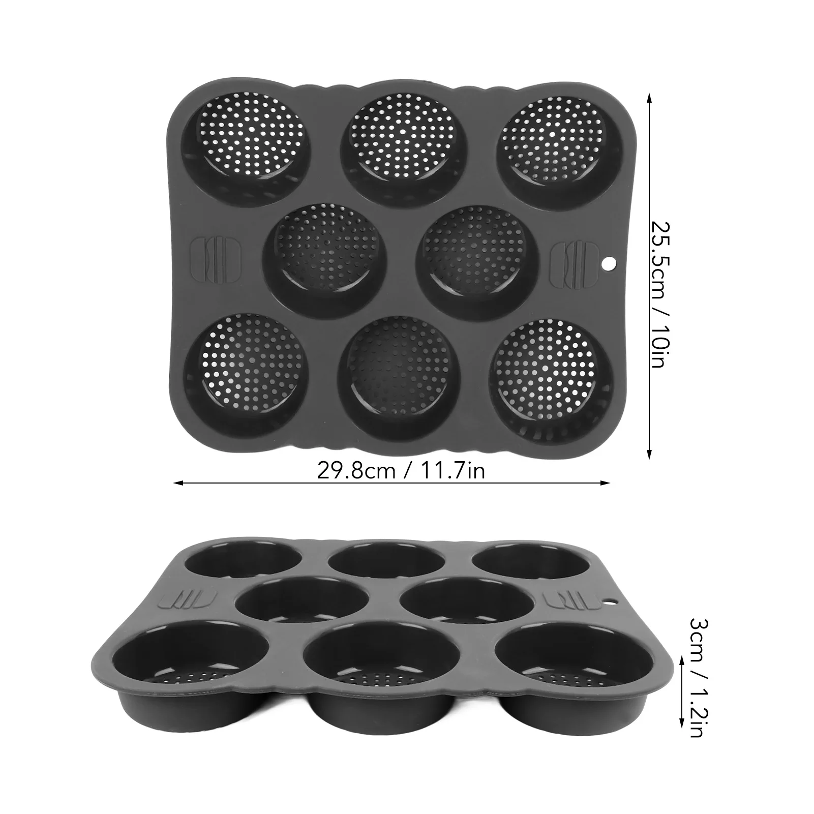 Hamburger Bun Mold Silicone 8 Cavity Easy Release Heat Resistant Hamburger Bread Bakery Mold Pan for Kitchen Baking Tool
