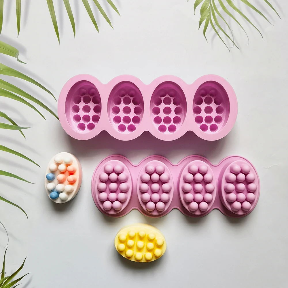 1pc 3D Silicone Soap Mold Massage Shape Mold for Massage Therapy Soap Making Tool Oval Spa Soap Mould Crafts Accessories