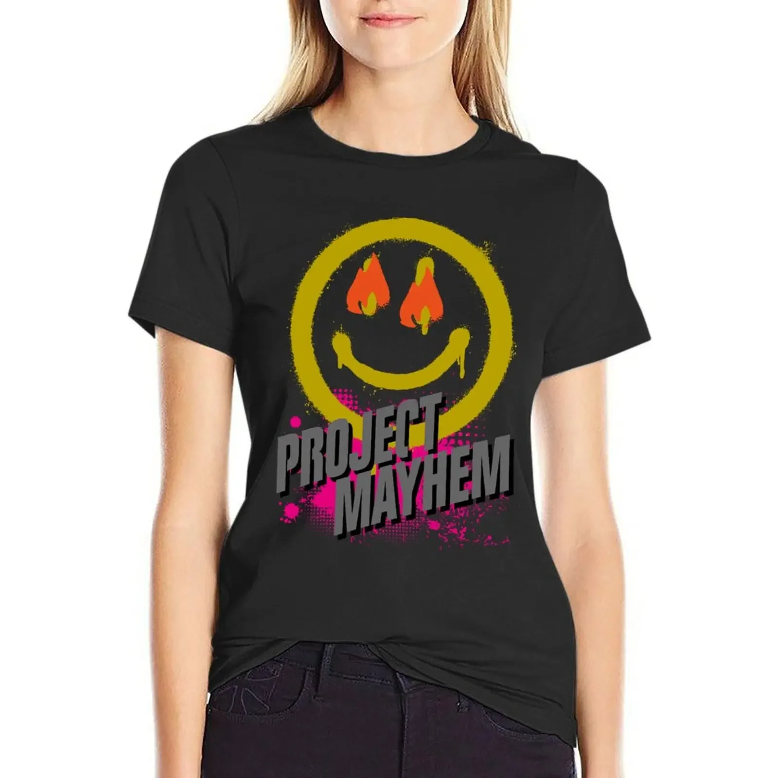 

Project Mayhem T-Shirt blanks vintage Aesthetic clothing oversized Women's tee shirt