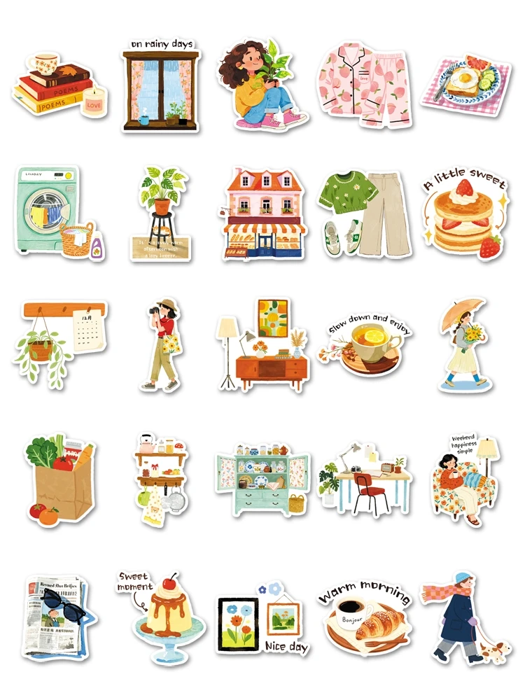 50pc Cartoon Have a nice weekend Cute Graffiti Stickers Suitcase Laptop Skateboard Personalized Stickers