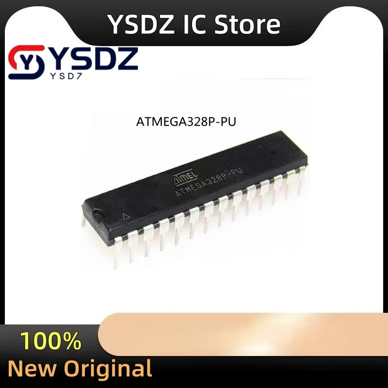 New original ATMEGA328P-PU direct-plug DIP28 8-bit microcontroller AVR 32K flash memory chip