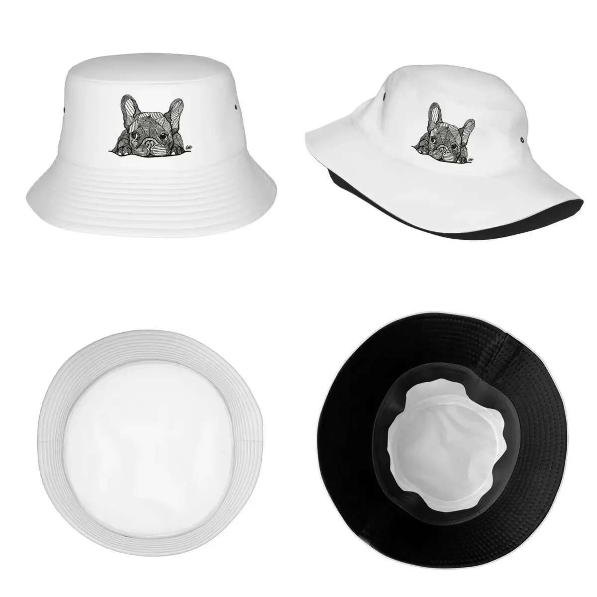 Wear Bucket Hats French Bulldog Puppy Bob Hats Men Women Cotton Fisherman Caps Dog Love Beach Fishing Cap Summer