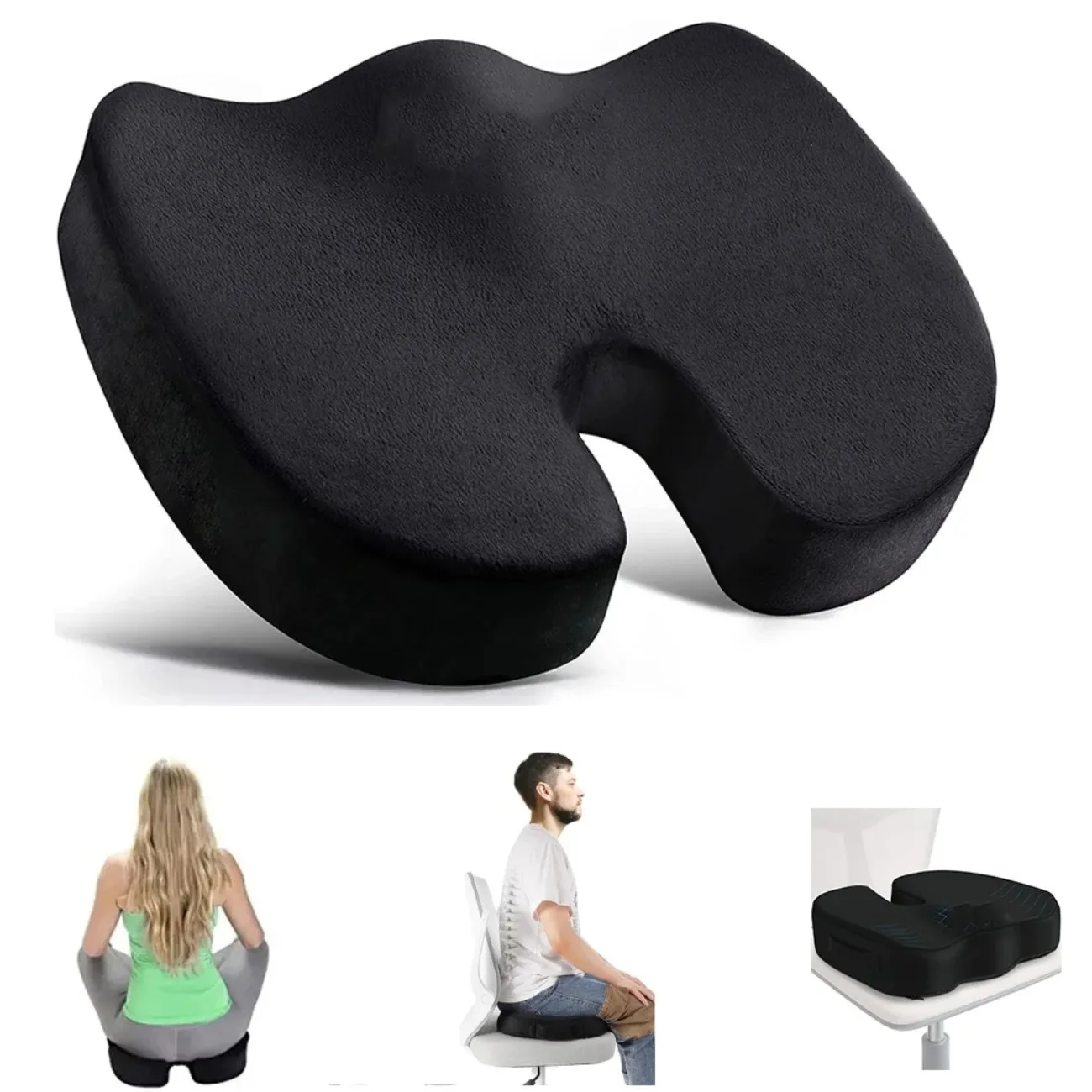 Ergonomic Travel Seat Pillow – U-Shape Memory Foam Cushion for Pressure Relief During Long Drives and Desk Work