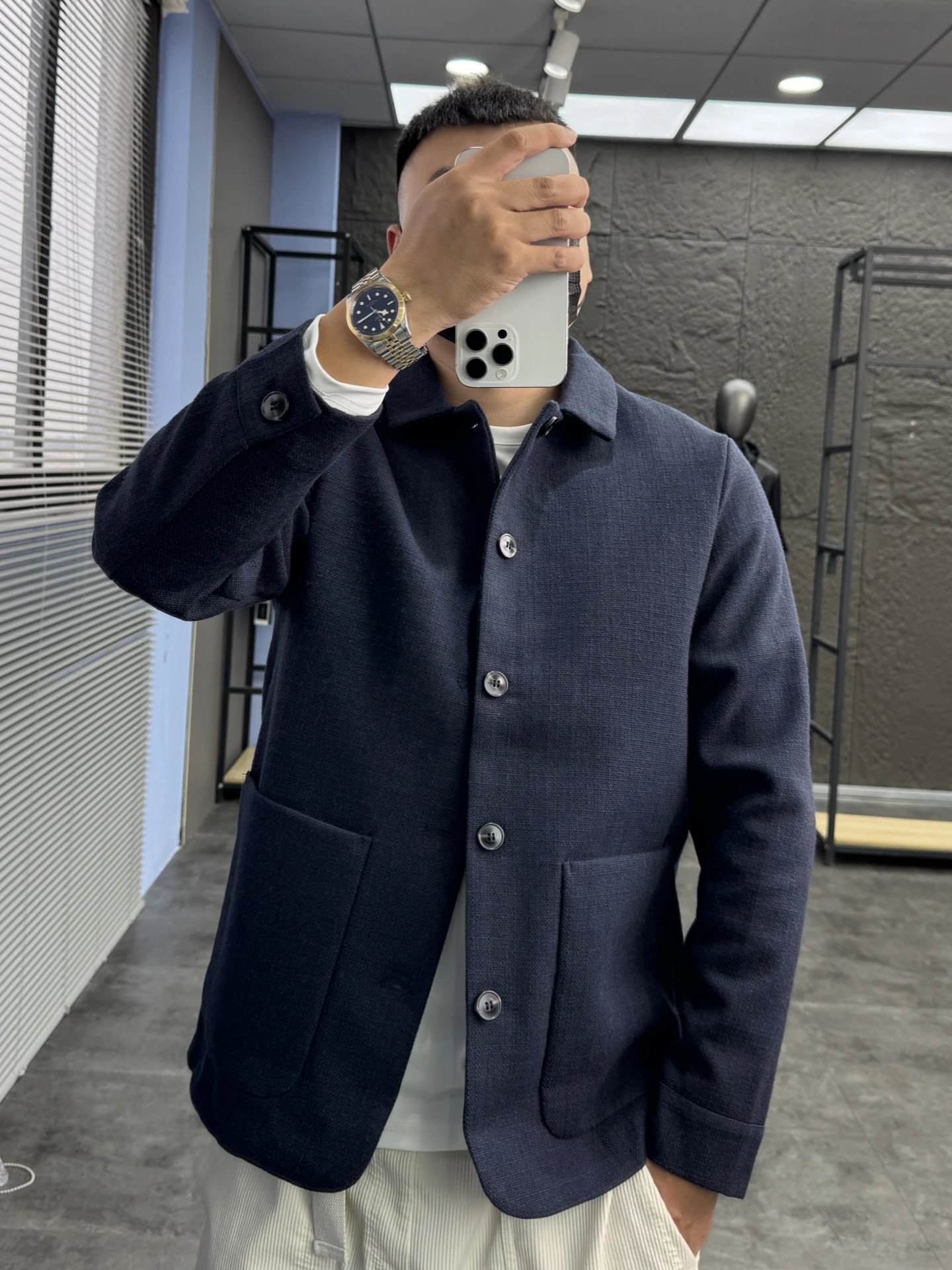 

Svip Thiened, хлопково-льняное мужское джинсовое осеннее пальто с откидным воротником, цветное удобное повседневное пальто M Stand Fit Long Sve