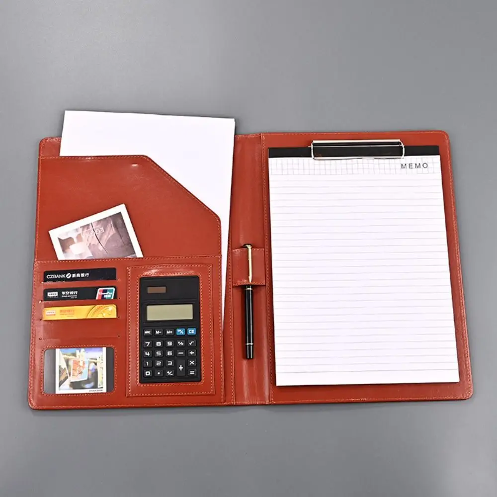 

Multifunctional A4 Conference Folder File Storage Portable Contract File Folders Writing Pads Vintage Business Folder Briefcase