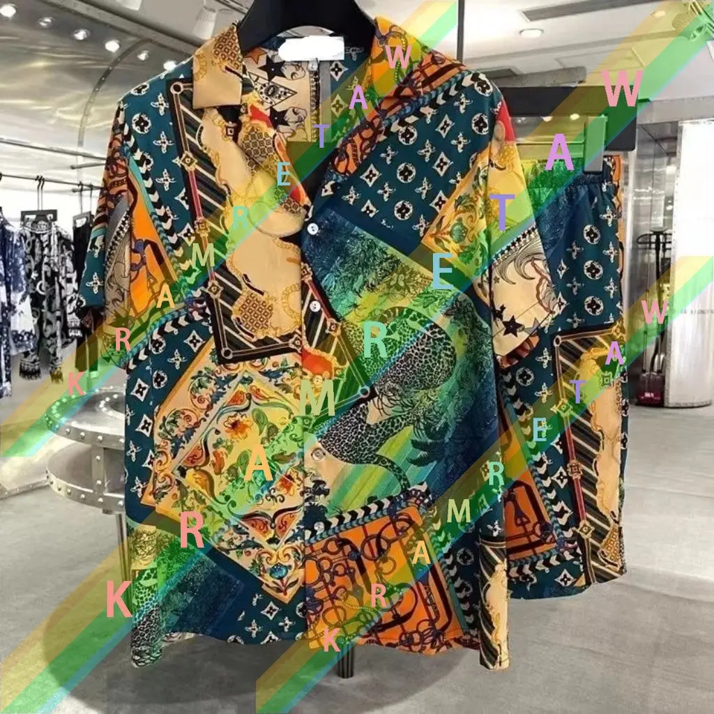 Tendencia 2025, novedad de verano, traje informal ligero de lujo de manga corta a la moda con estampado de marca