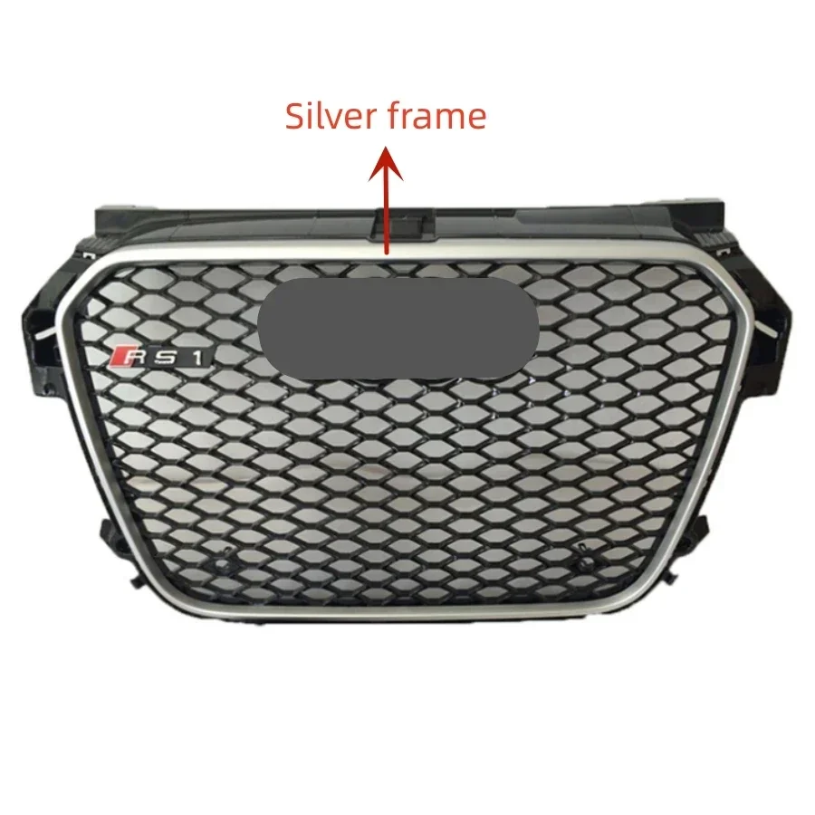 Car Front Bumper Grille Grill For Audi RS1 For A1/S1 Grill 2010 2011 2012 2013 2014 （Refit For RS1 Style）Car Accessories tools