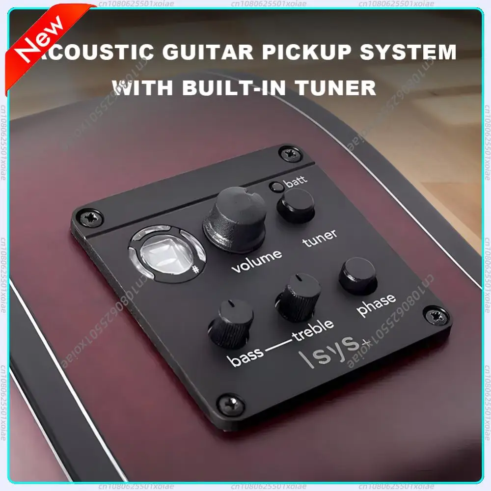 Acoustic Guitar Pickup Preamp EQ System for Fishman ISYS+ Compatible Folk Guitar Equalizer with Tuner and Phase Control