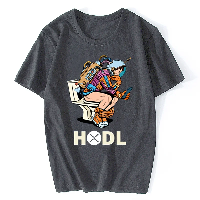 Ripple XRP T-shirt Crypto HODL Space Man On Toilet Cryptocurrency Talk Men Cotton T-shirt Hip Hop Tshirt Tees Oversized Harajuku