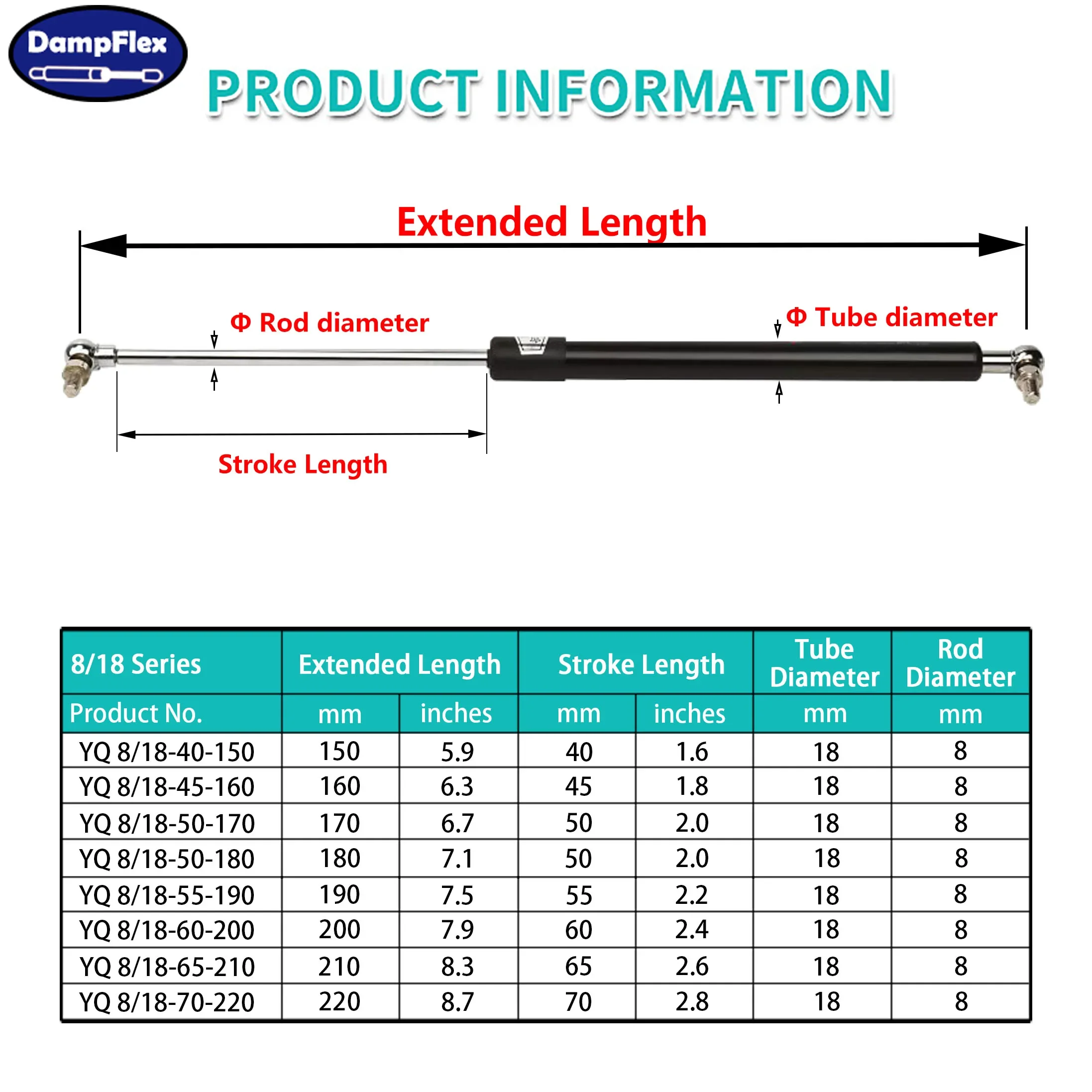 1PC 100N 150-220mm Universal Gas Struts Ball Joint Tool Boxes Lift Support Cupboard Kitchen Hinge Car Hood Shock Absorber Damper