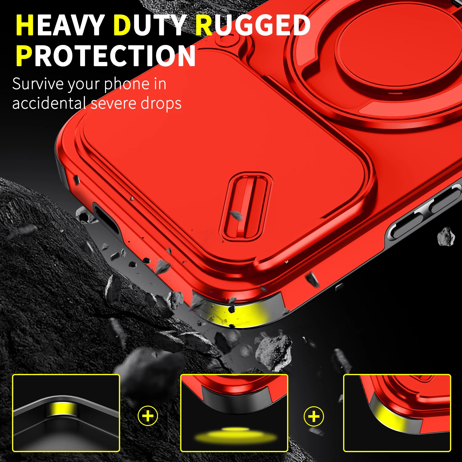 Lens Slide Cover For Xiaomi Redmi K90 Pro Max Ring Stand Built-in Magnetic Car Mount Case For Poco F8 Ultra 5G Camera Protection - view 2