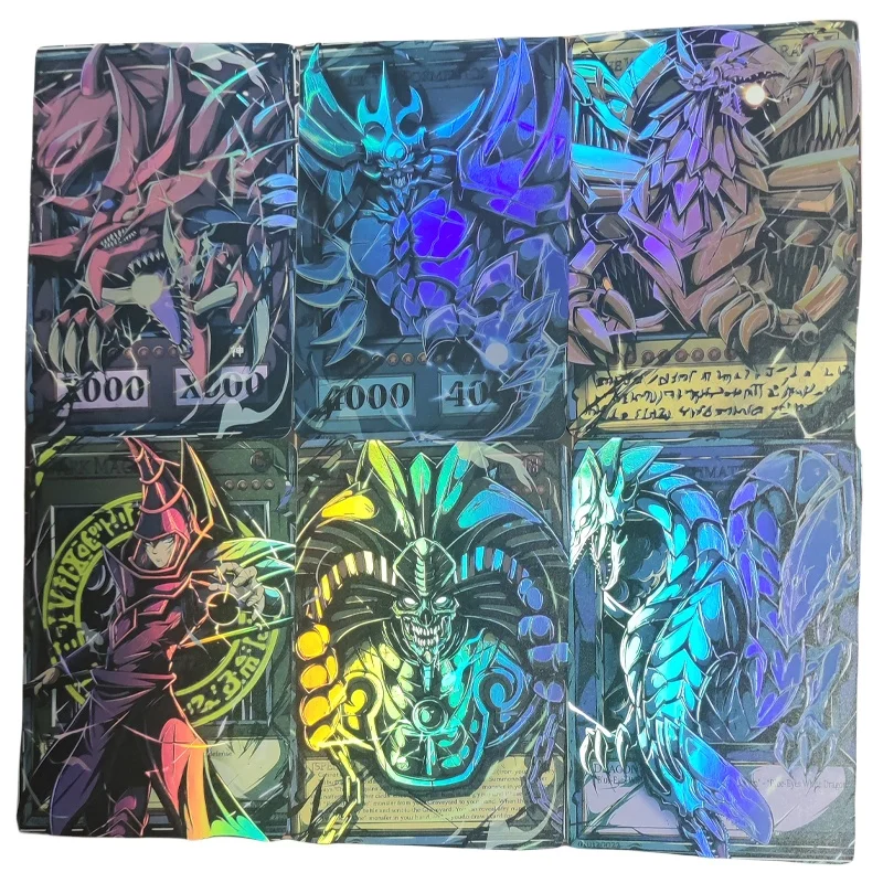 

Yu-Gi-Oh Flash Card Egyptian God Exodia Blue-Eyes White Dragon Dark Magician Diy Anime Peripheral Game Collection Card Gifts