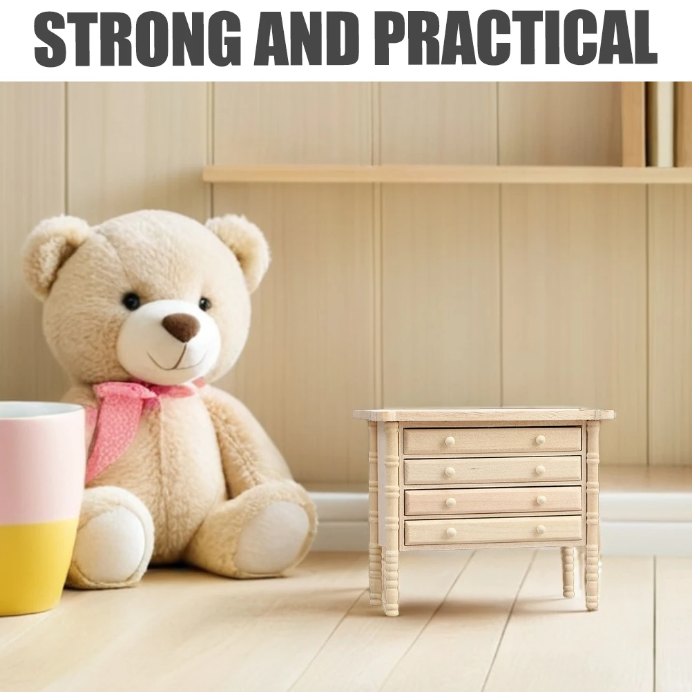 

Compact Mini Wooden Chest Of Drawers For Dollhouse Decor Durable Material Unfinished Craft Diy Project Miniature House Furniture