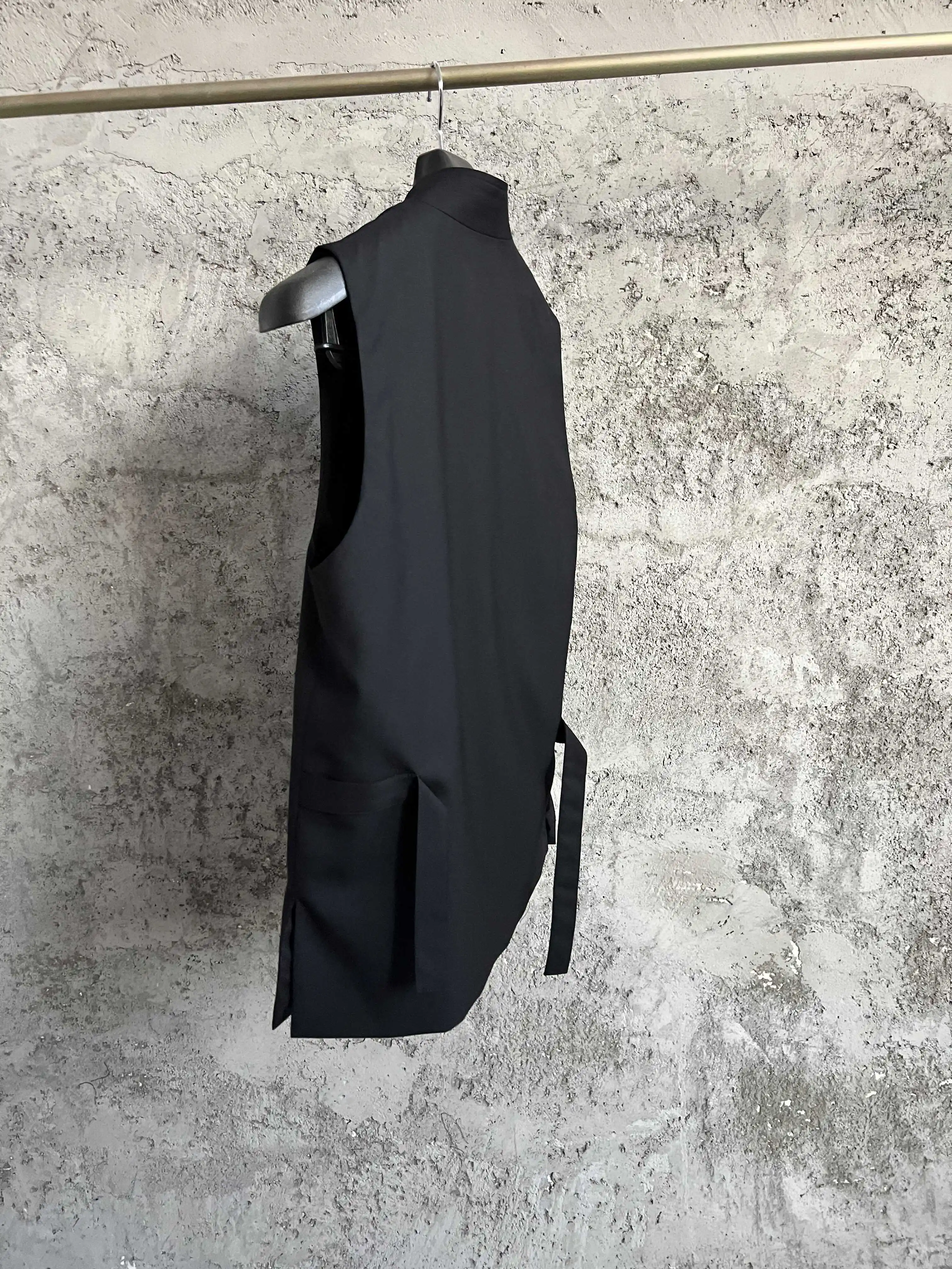 التصميم الأصلي: مرقع من القطن والكتان، صدرية مخططة، حزام، حقيبة وسترة #4