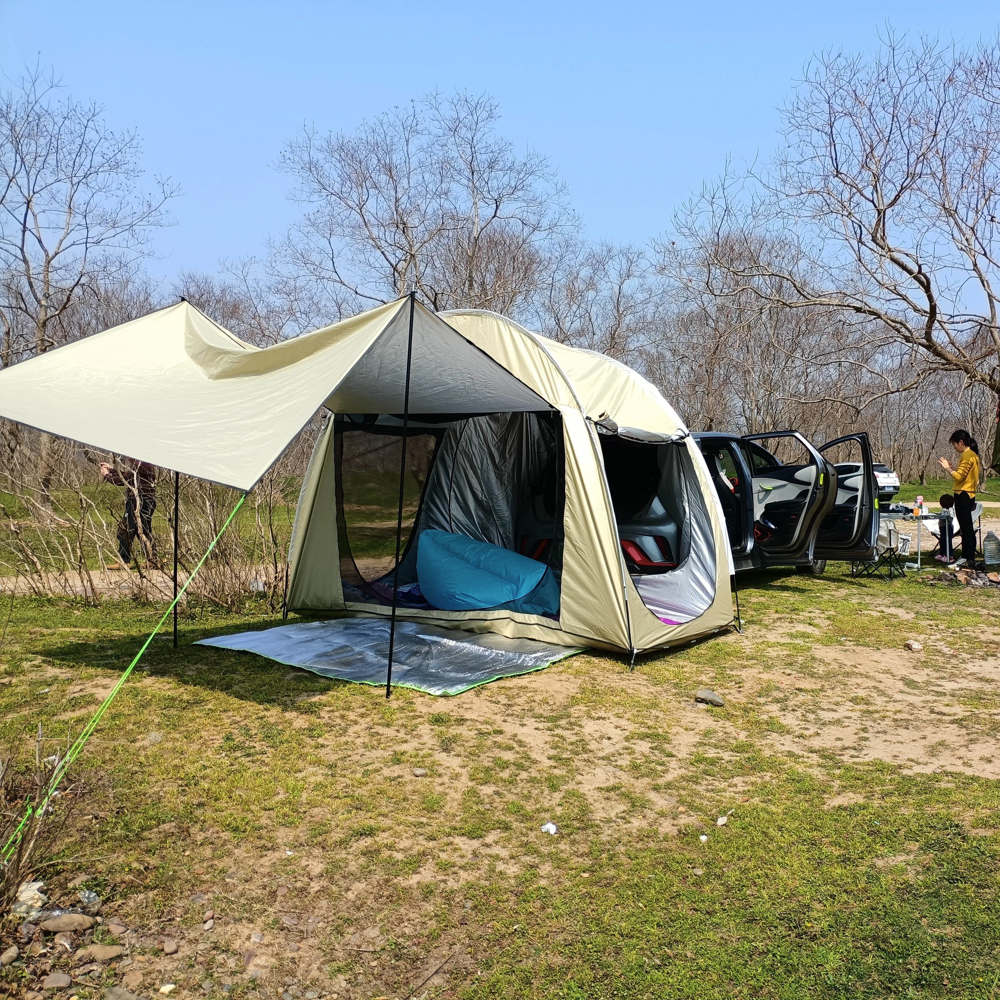 Outdoor SUV Car Rear Extension Tent with Canopy, Anti-Mosquito Sunshade, Self-Driving Tour Wilderness, CZX-578