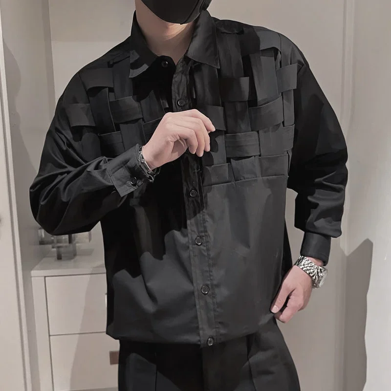 Fashion Brand Ins Design Long-sleeved New Men's Handsome Top Spring and Autumn Shirt Jacket