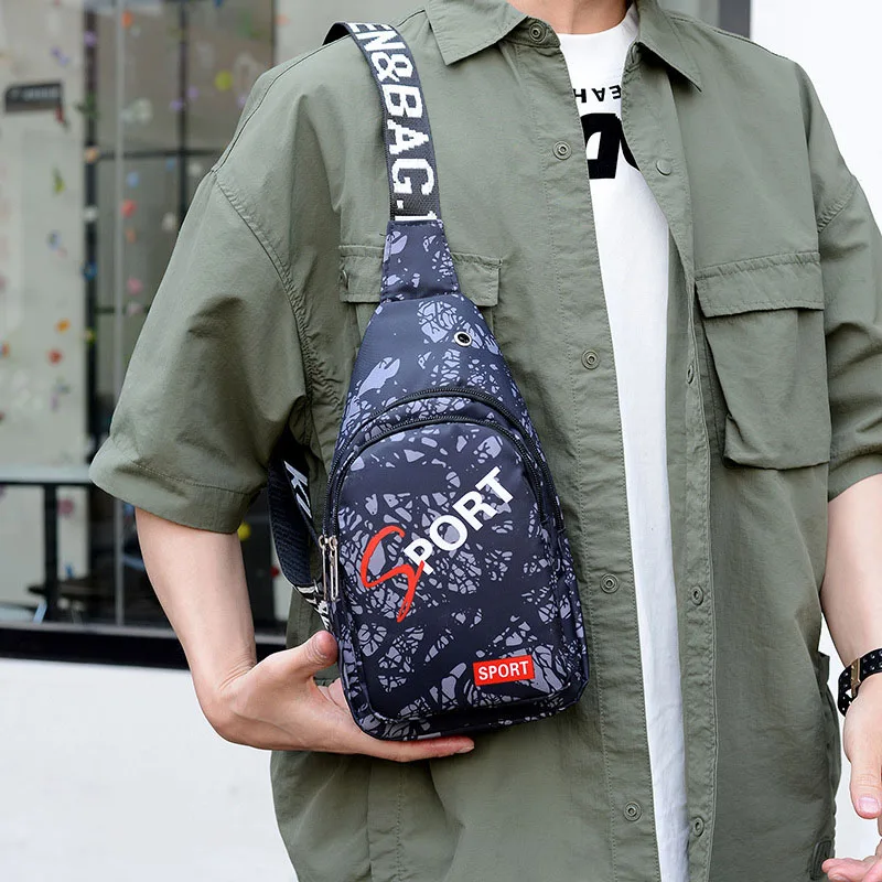 Chest Bag Fashion Portable Printed Packs Leisure Diagonal Large Package Outdoor Sports For Men Men's Fashion Style Casual Bags