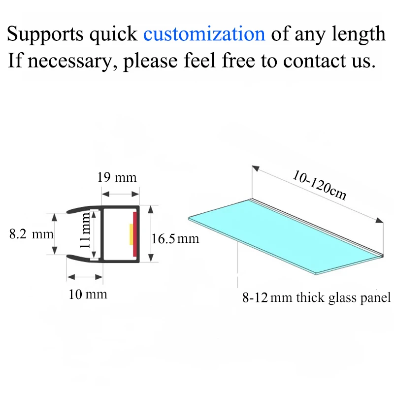 LED Cabinet Layer Bar Lamp Clip 8-12mm Thick Glass Panel Wine Cooler Garage Kits Showcase Shelf Backlight Aluminum Profile DC12V